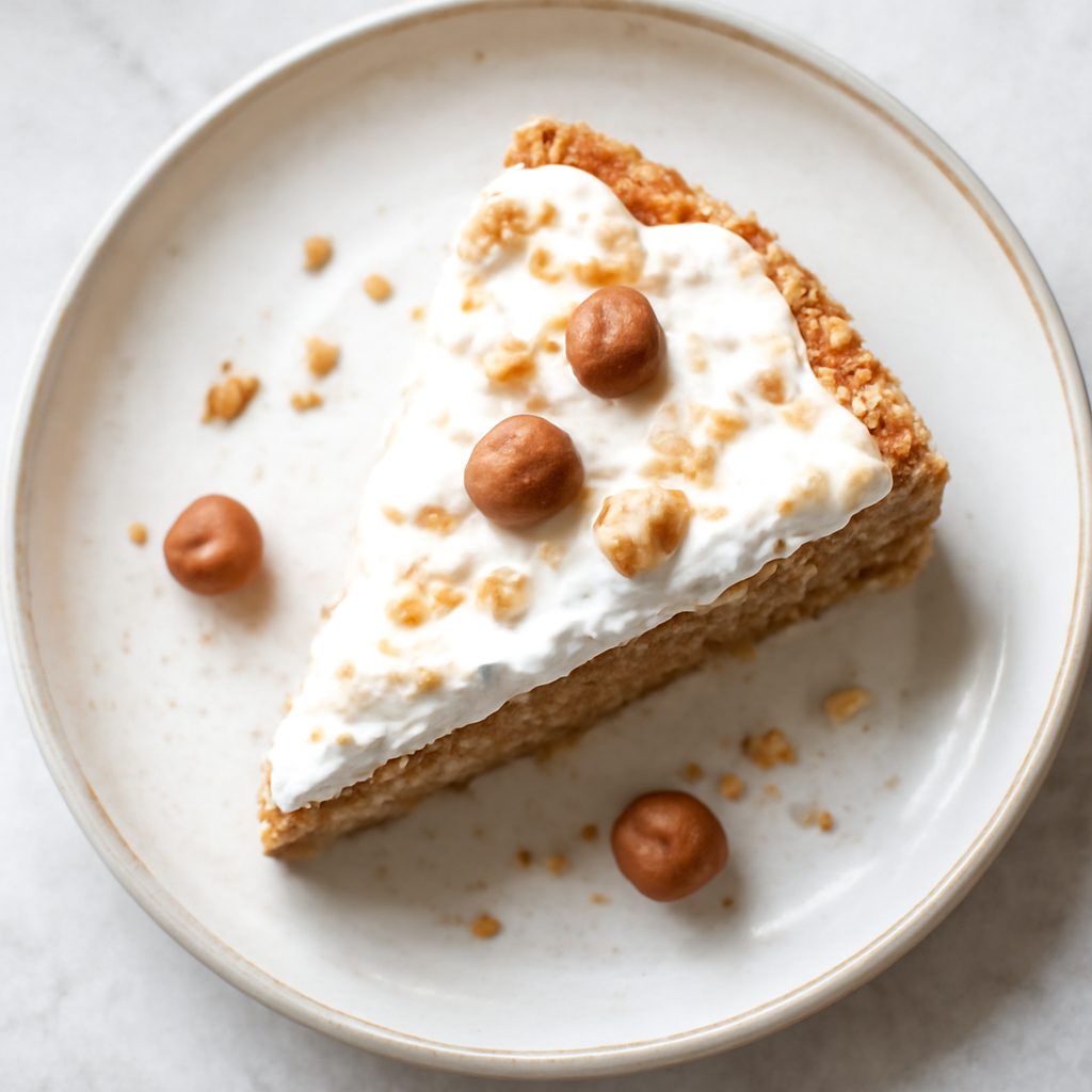 Torta Meringa alle Nocciole Proteica Low-Carb con Crema alla Banana e Toffee