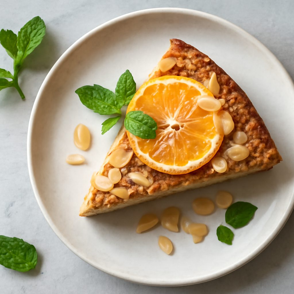 Torta rustica alle mandorle e agrumi fit - monoporzione low-carb
