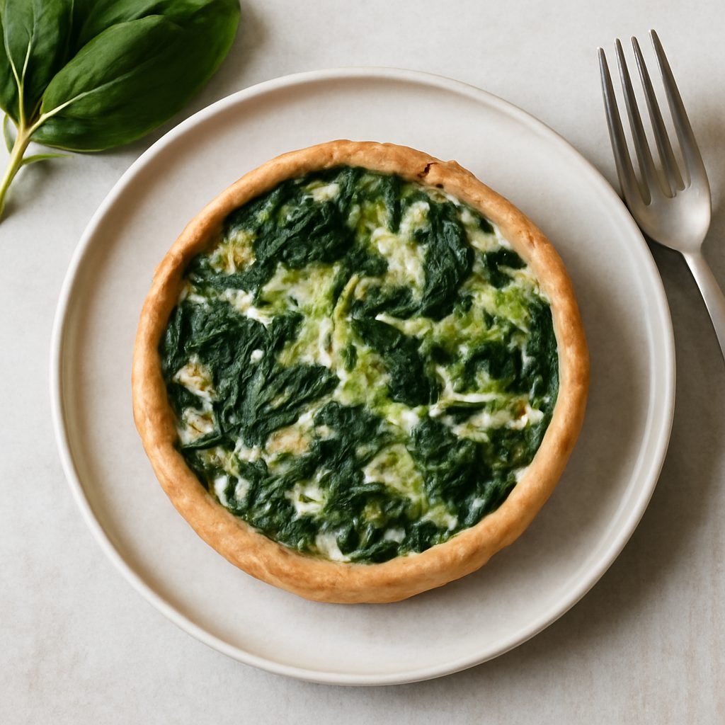 Torta salata agli spinaci proteica low-carb