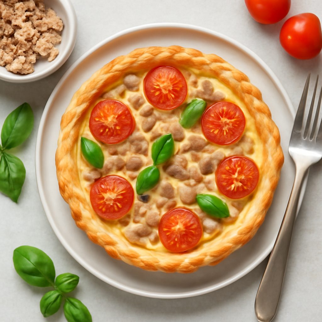 Torta salata al tonno e ciliegini proteica low-carb