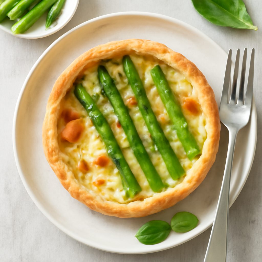 Torta salata asparagi e provola proteica low-carb