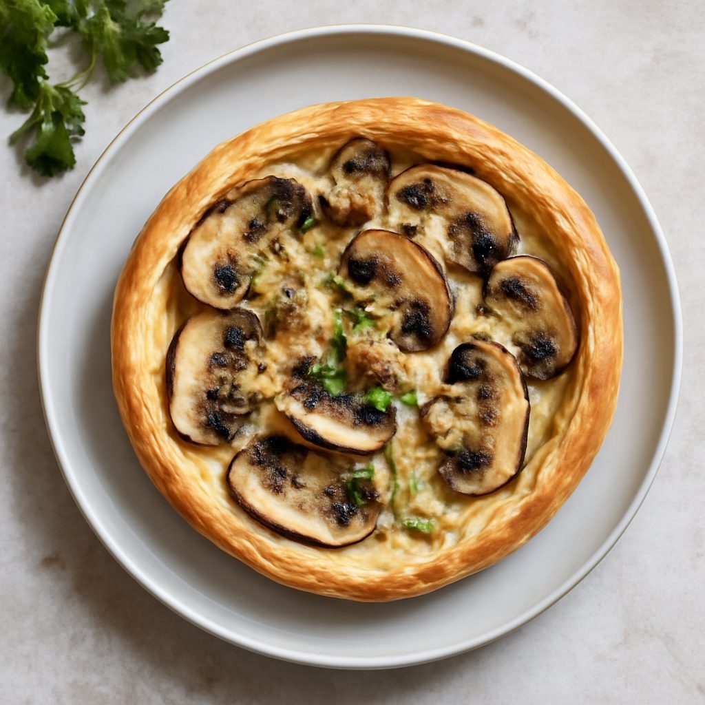 Torta salata champignon e provola proteica low-carb