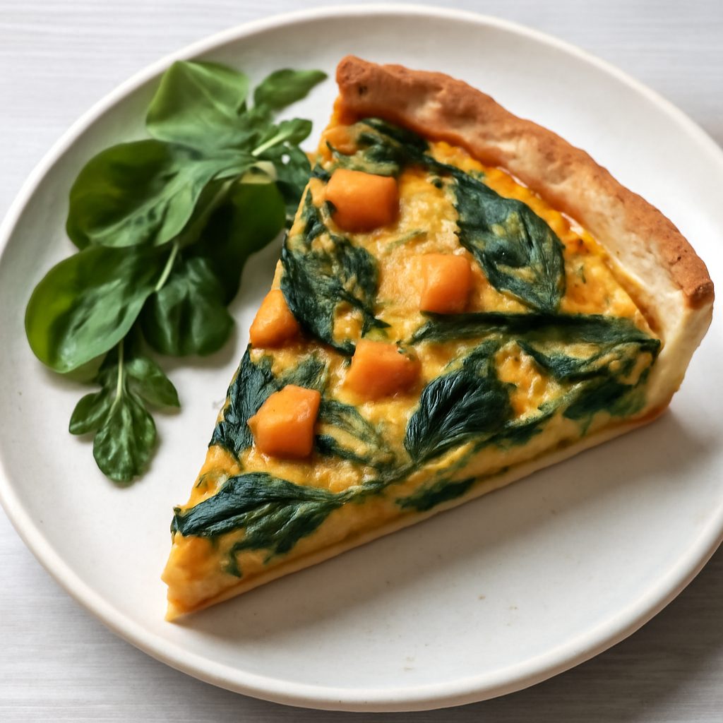 Torta salata di zucca e spinaci proteica low-carb
