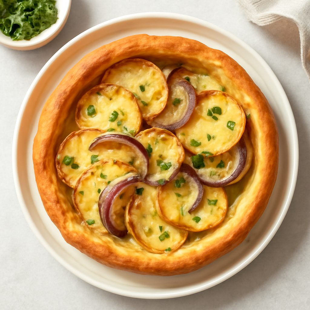 Torta salata patate e cipolle proteica low-carb