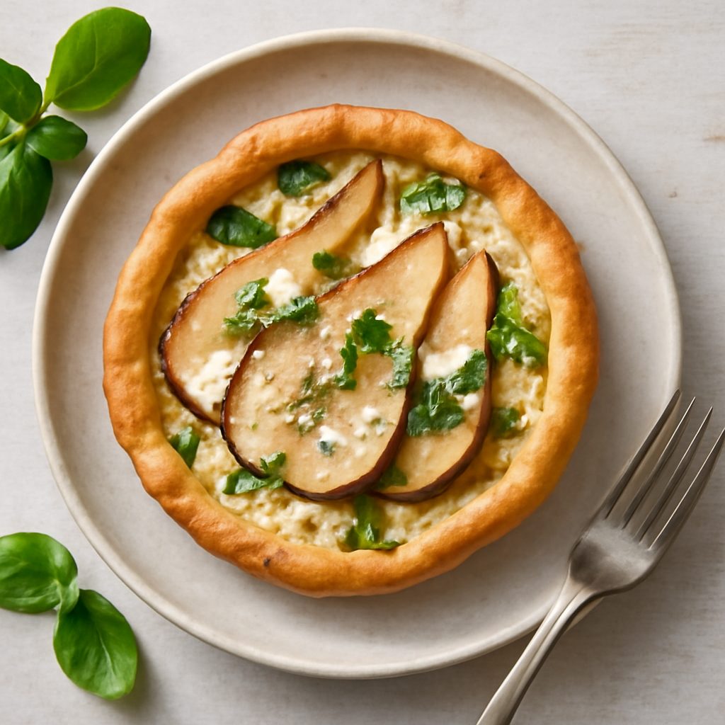 Torta salata pere e formaggio proteica low-carb