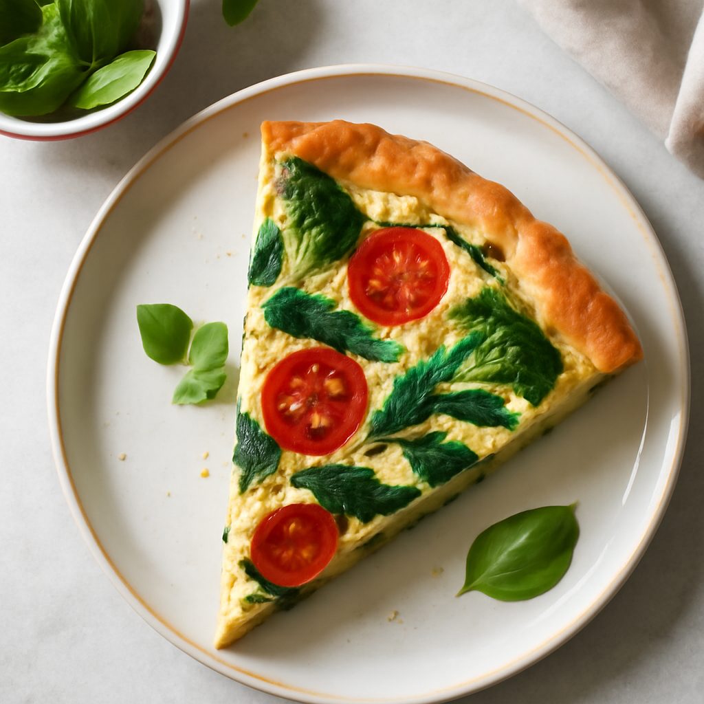 Torta salata proteica di tagliatelle di verdure flambée con Halloumi low-carb