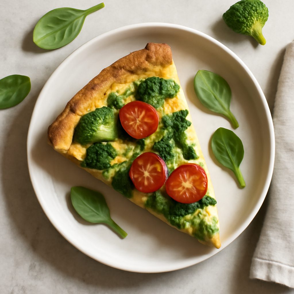 Torta salata proteica low-carb con pomodorini e olive