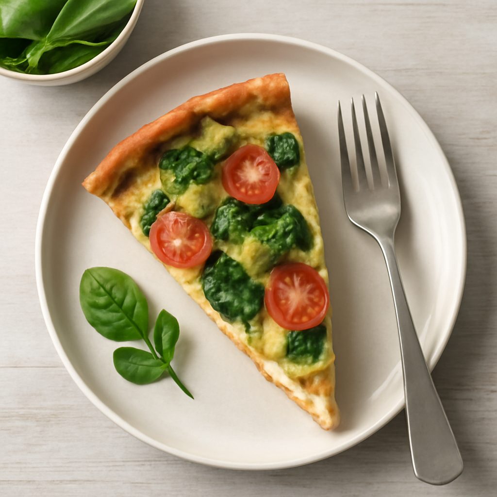Torta salata proteica low-carb con provola, peperoni, ricotta e speck