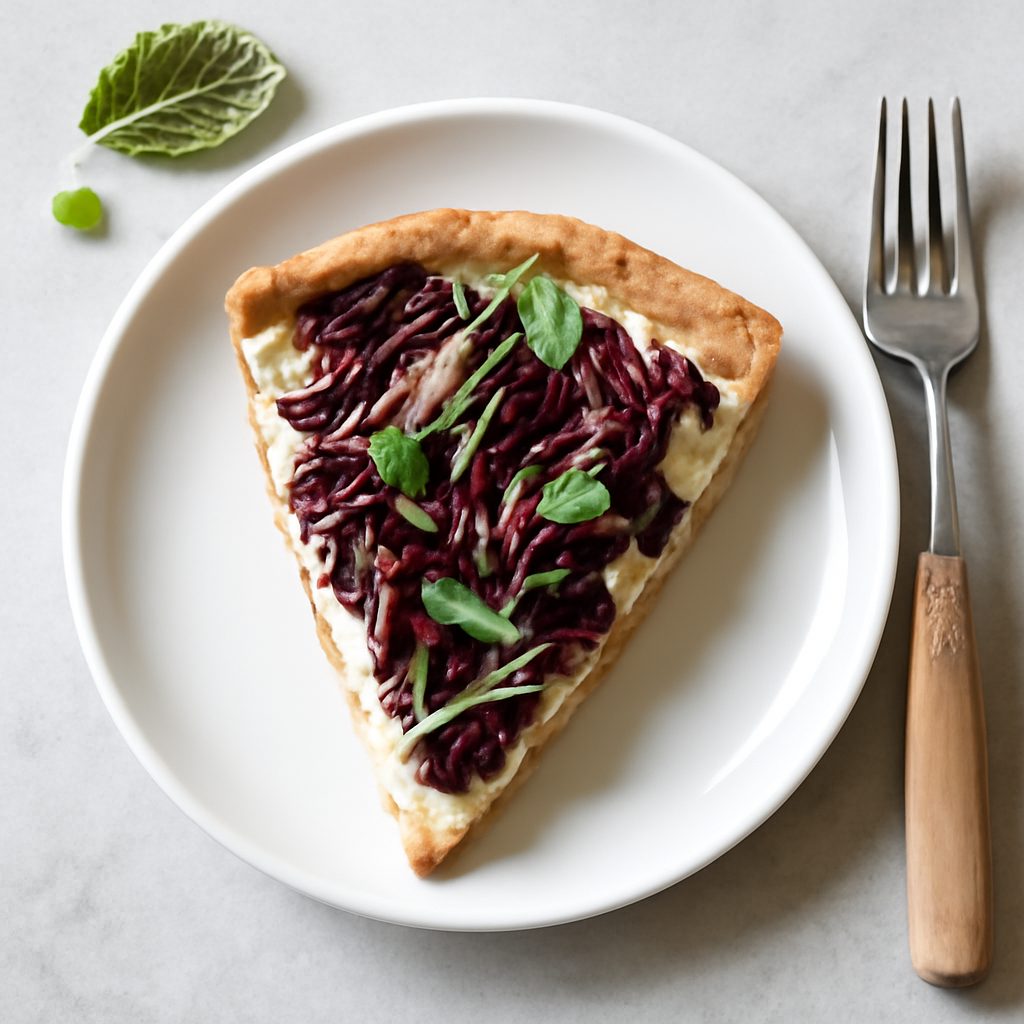 Torta salata radicchio e robiola proteica low-carb