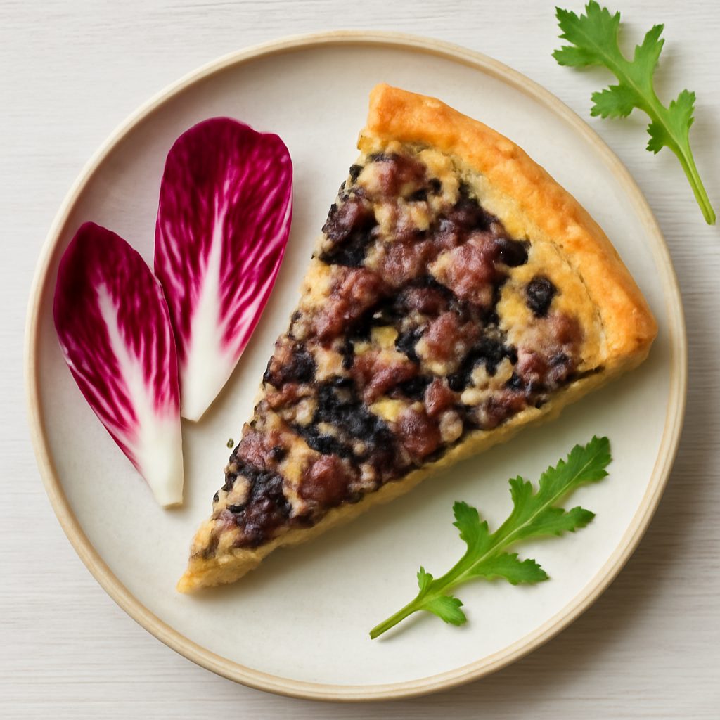 Torta salata radicchio e salsiccia proteica low-carb