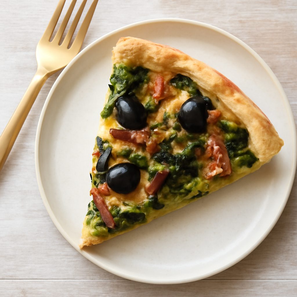 Torta salata scarola, olive e speck fit proteica low-carb