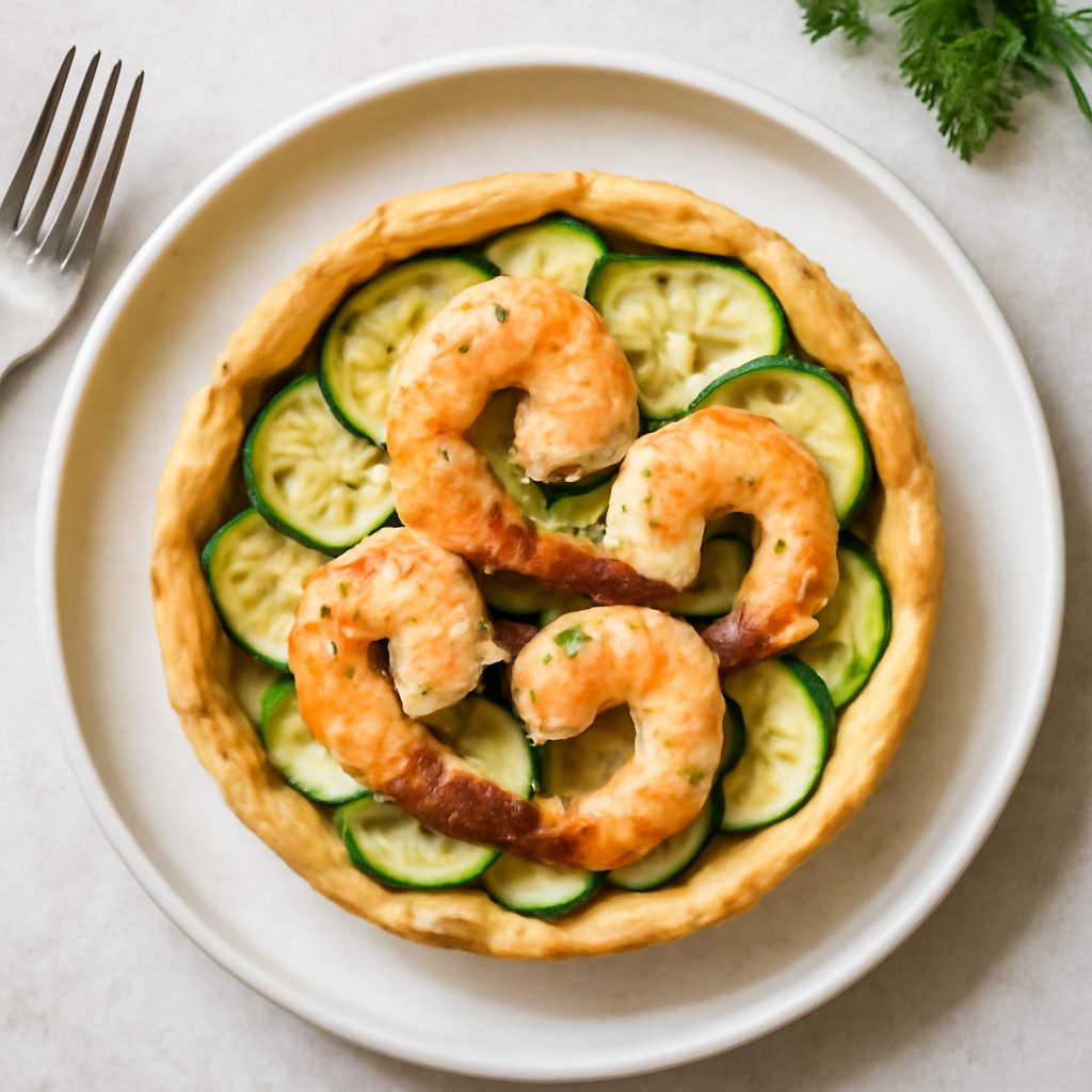 Torta salata zucchine e gamberi proteica low-carb