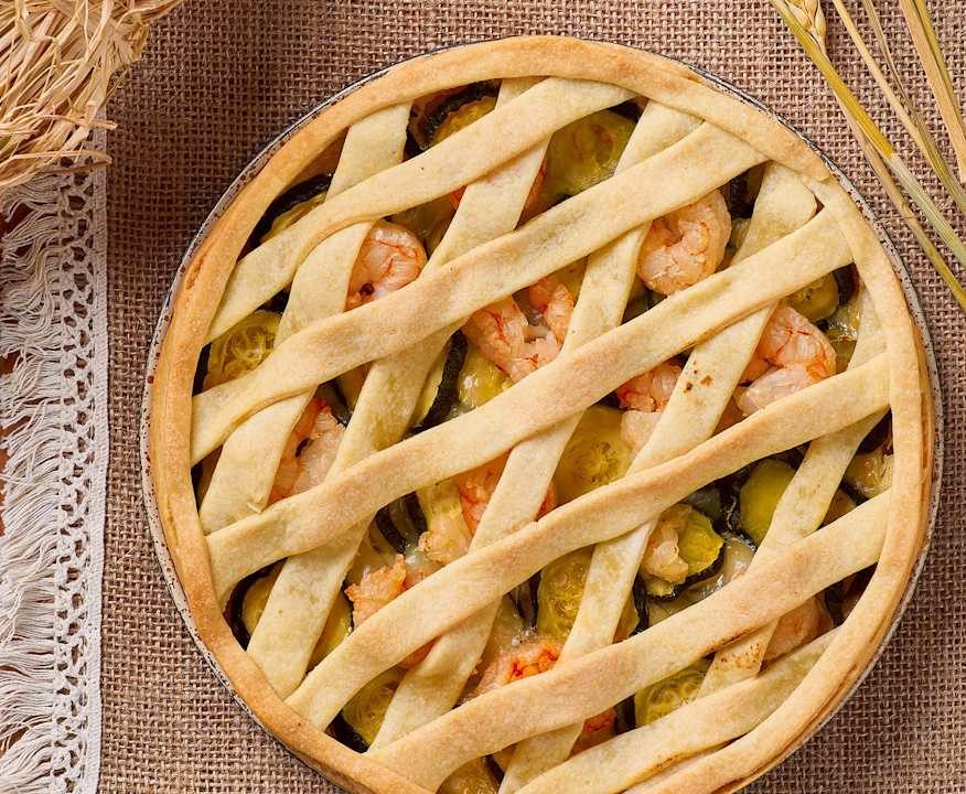 Torta salata zucchine e gamberi Protein