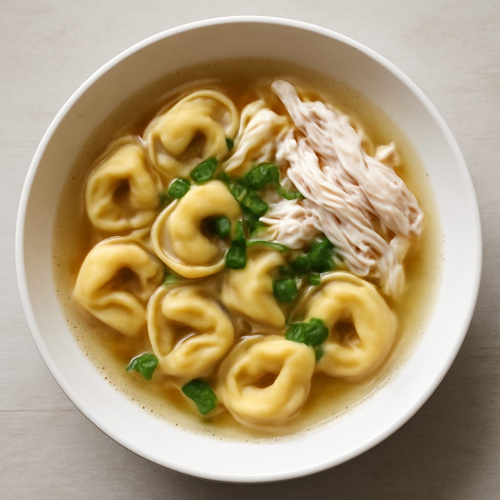 Tortellini in brodo di gallina proteico low-carb