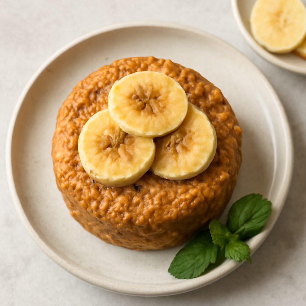 Tortina alla banana proteica low-carb con salsa al limone fit