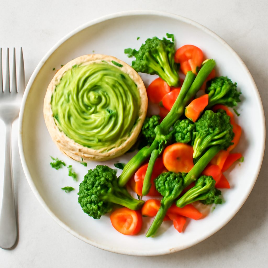 Tortini di tofu e avocado con verdure confit