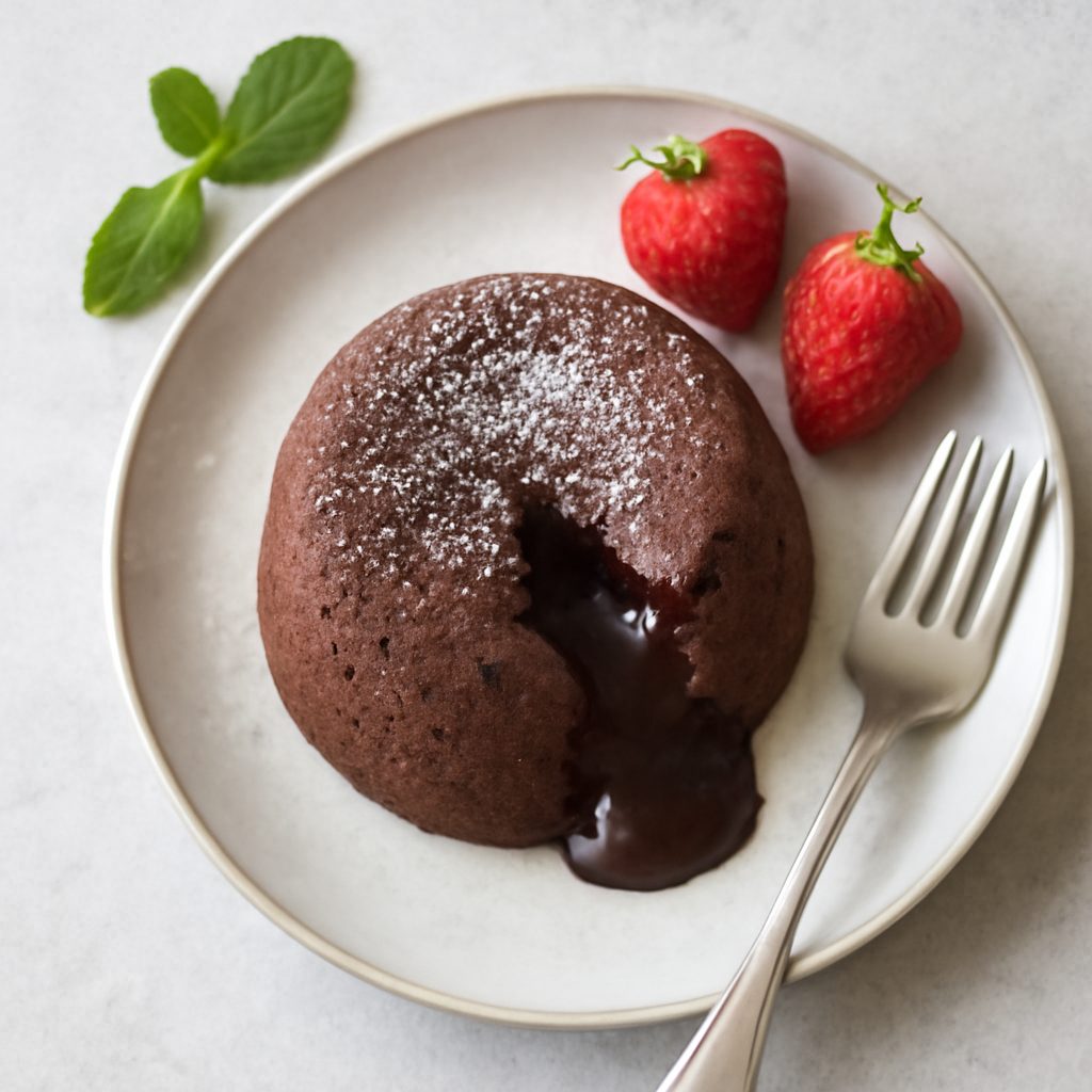 Tortino Cioccolato con Salsa ai Lamponi