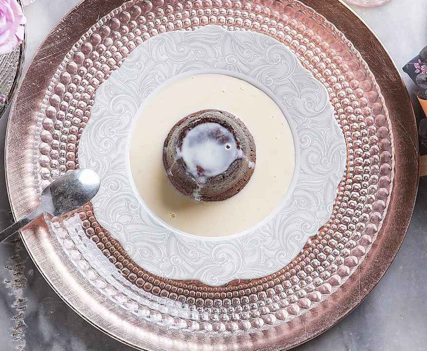 Tortino cioccolato senza glutine con crema yogurt vaniglia Low Carb