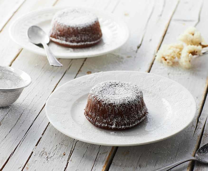 Tortino di cioccolato con cuore morbido (senza glutine) Low Carb