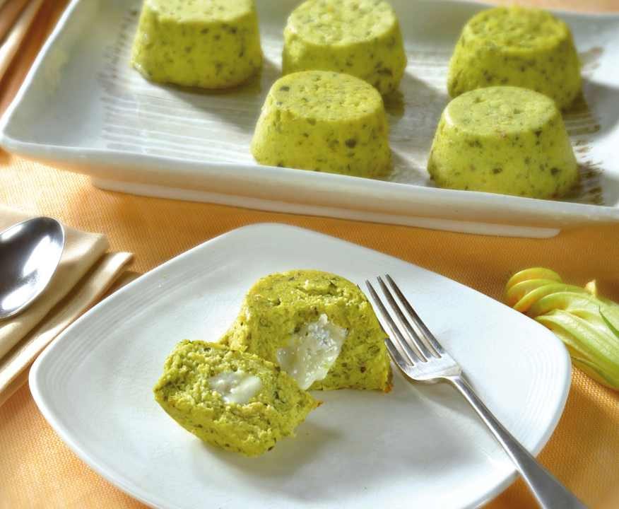 Tortino di zucchine con cuore filante di Gorgonzola Low Carb