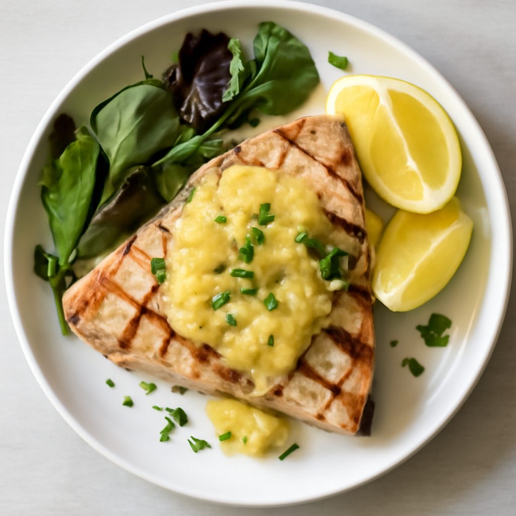 Trancio di pesce spada con salsa all'ananas