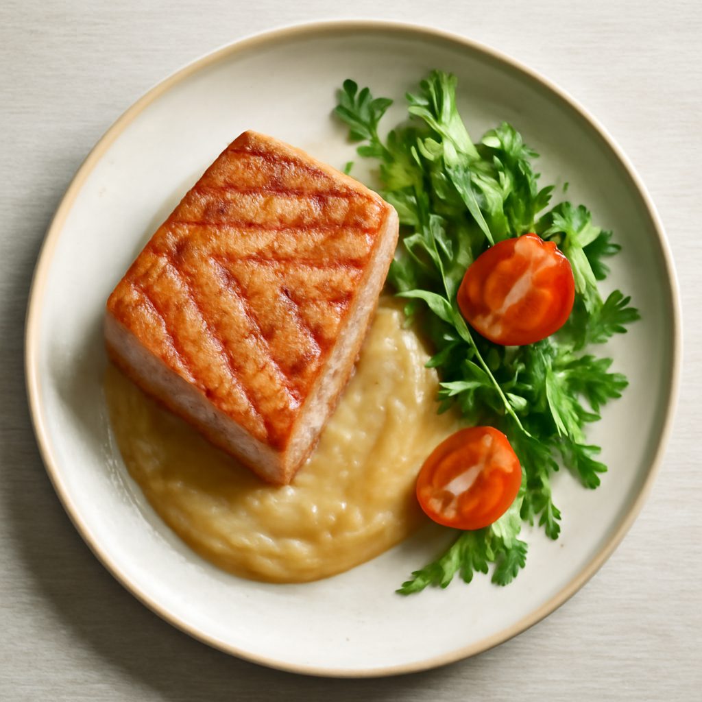 Trancio di tonno con cremosa di cipolle proteica low-carb