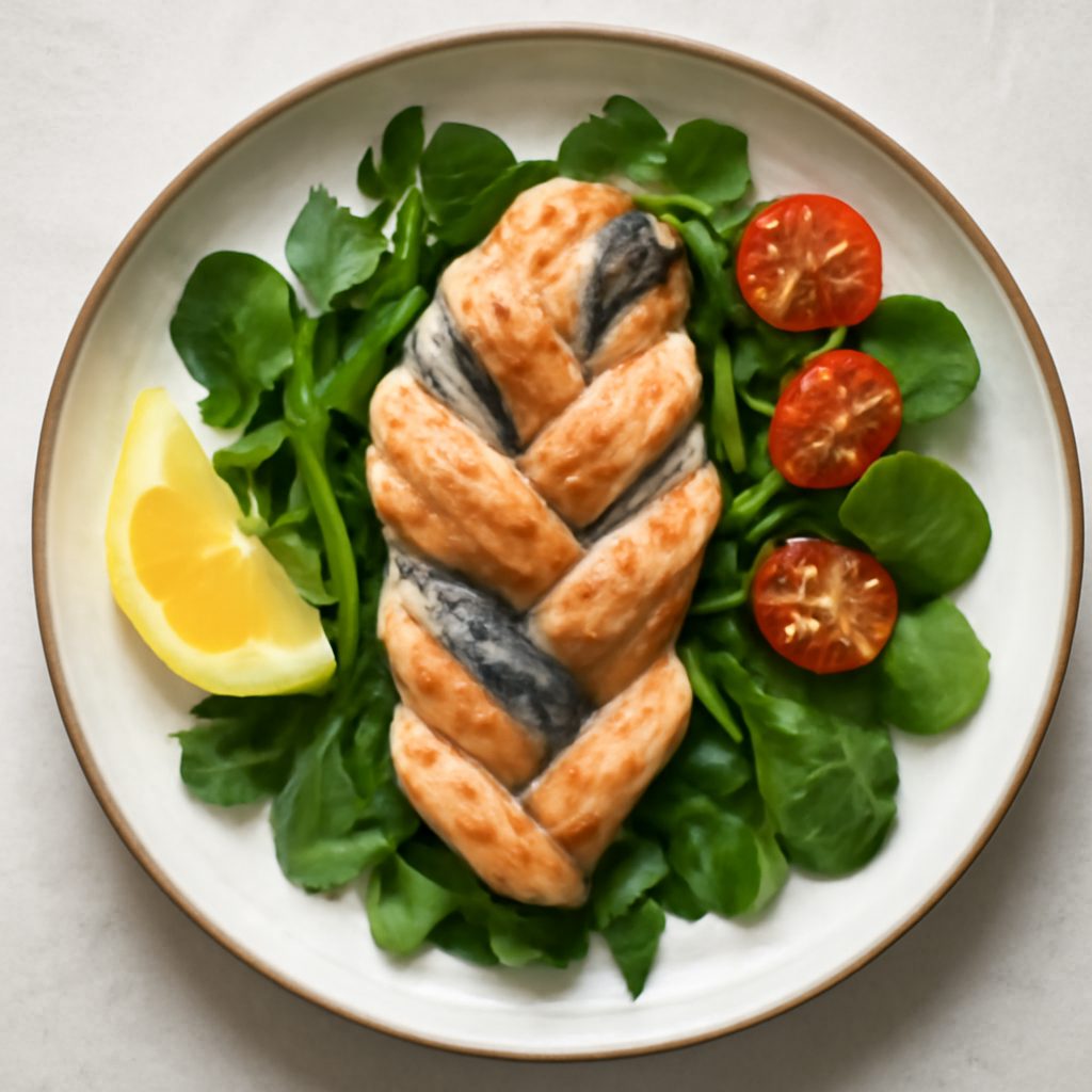 Treccia di trota salmonata proteica sottovuoto low-carb