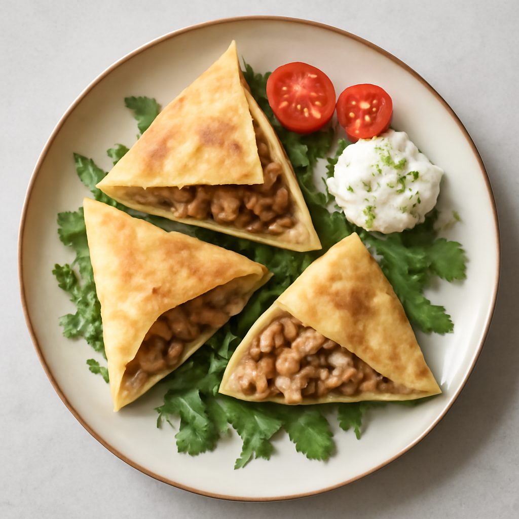 Triangoli di pane arabo proteico fit con hummus di zucca low-carb