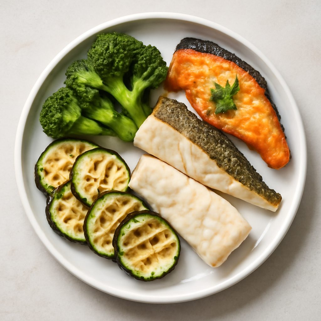 Tris di pesce e verdure