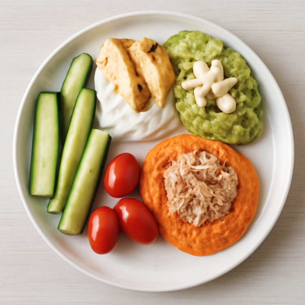 Tris di salse proteiche low-carb per aperitivo