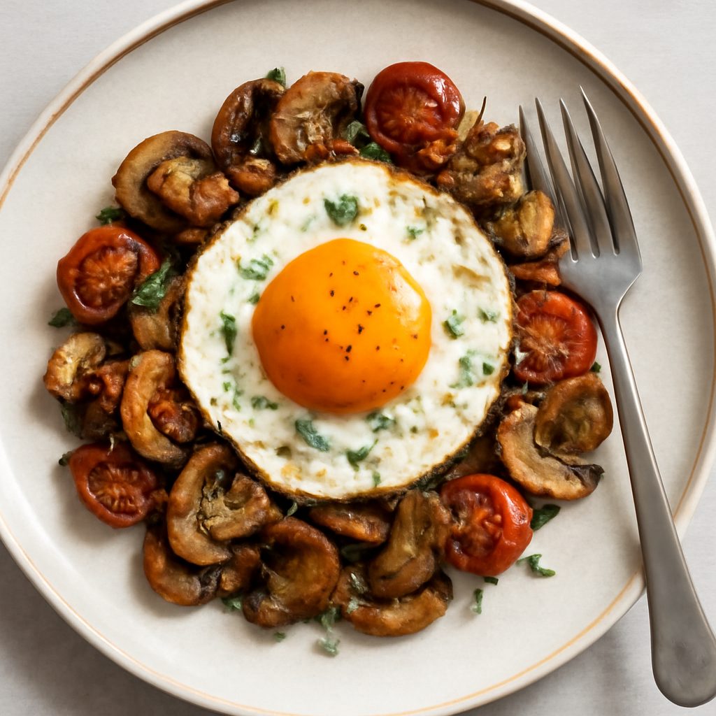 Uova al funghetto proteico low-carb