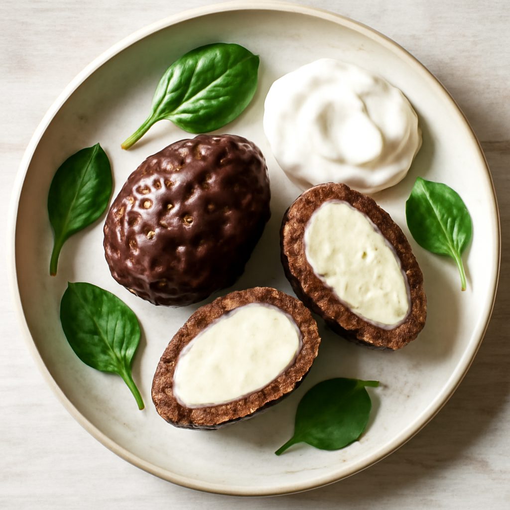 Uova di cioccolato croccanti proteiche low-carb
