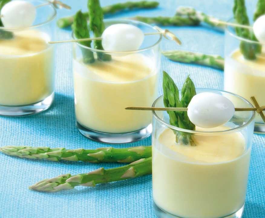 Uova di quaglia e asparagi in salsa di senape Low Fat