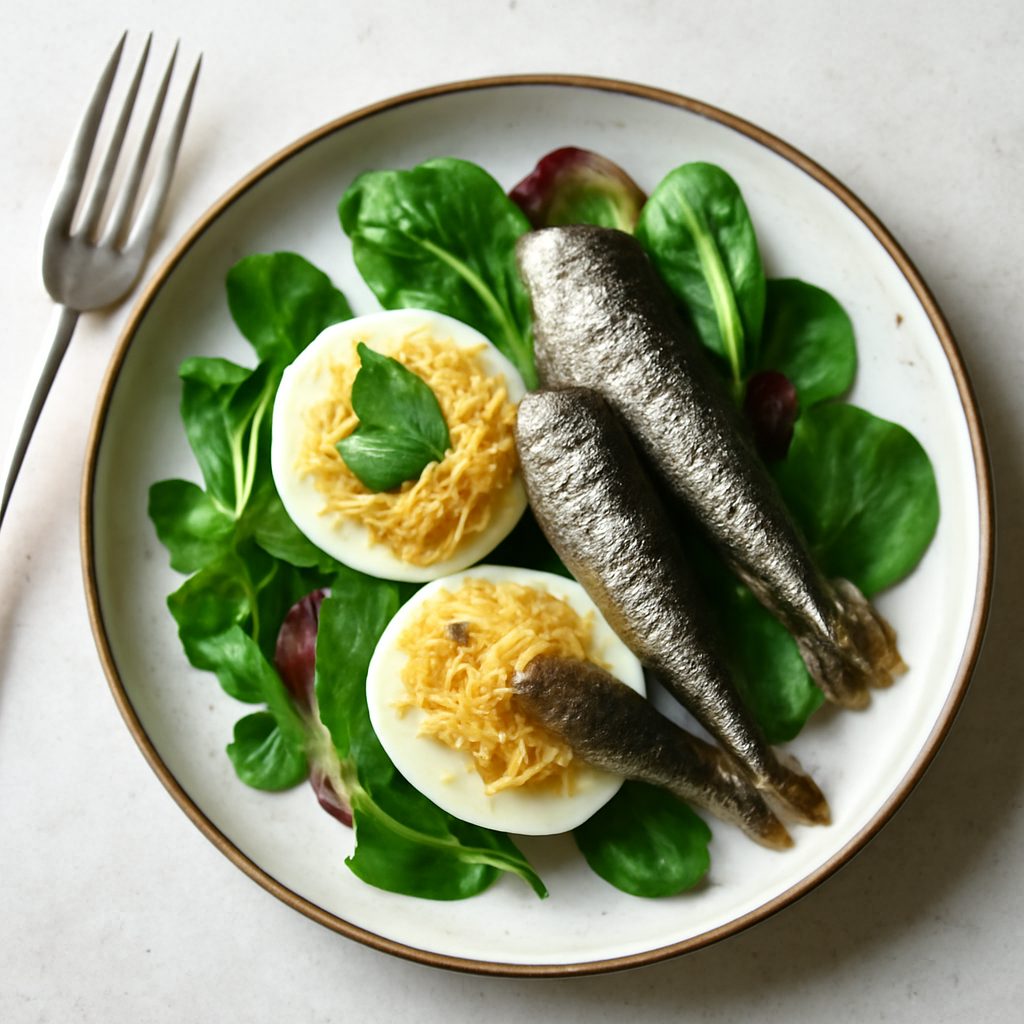 Uova mimosa proteiche con sardine low-carb