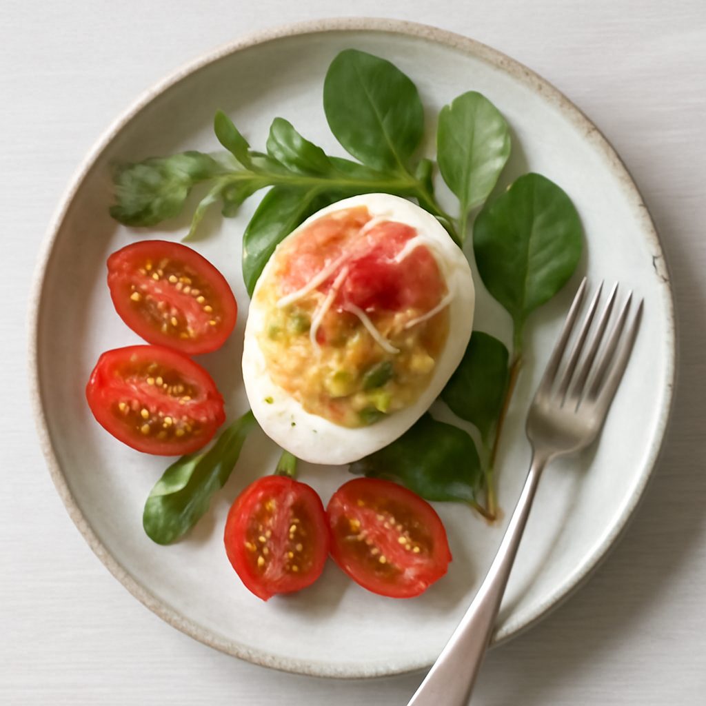 Uova ripiene di prosciutto proteico low-carb
