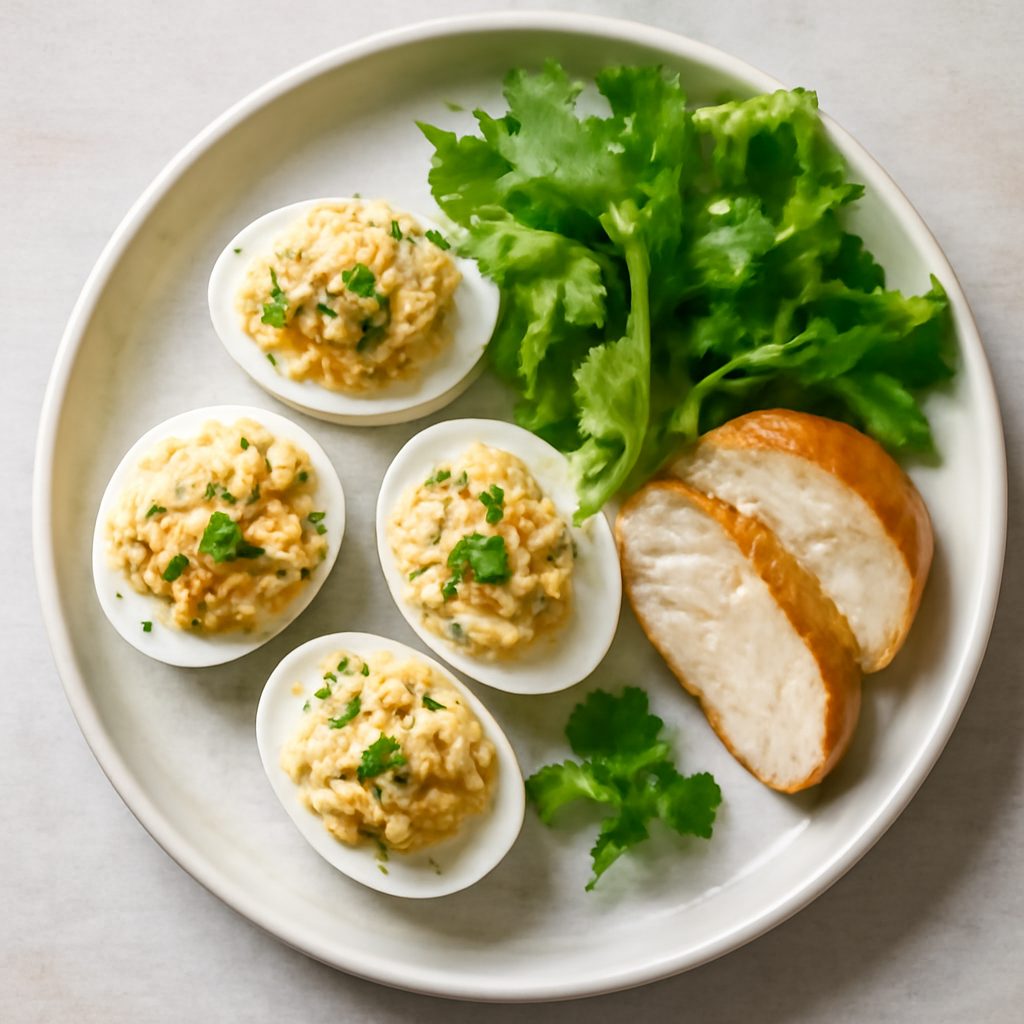 Uova ripiene proteiche low-carb