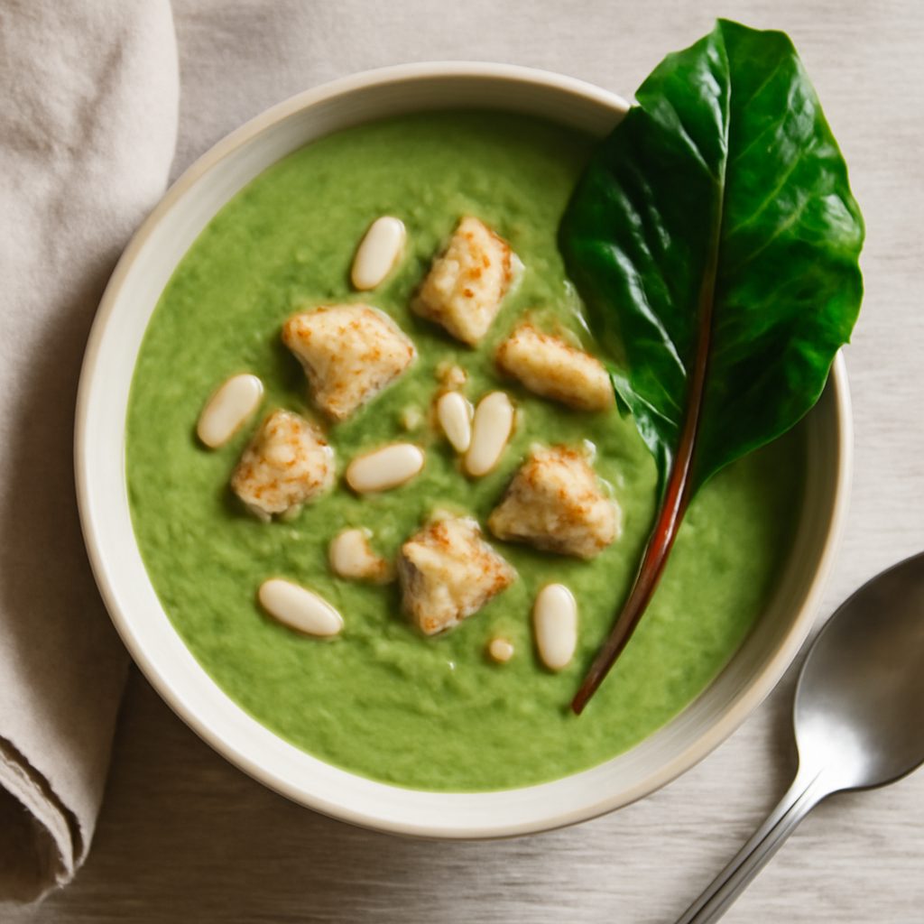 Vellutata di bietole con tofu e fagioli neri