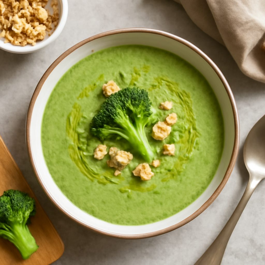 Vellutata di broccoli proteica con speck e Asiago fit