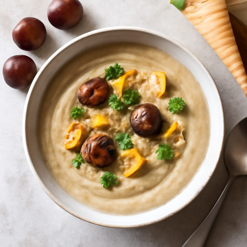 Vellutata di castagne e pastinaca proteica low-carb