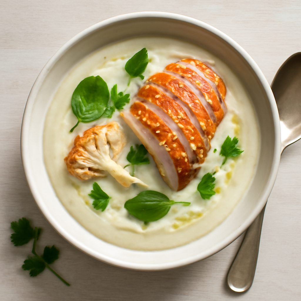 Vellutata di cavolfiore proteica con briciole di pancetta - Low Carb Fit