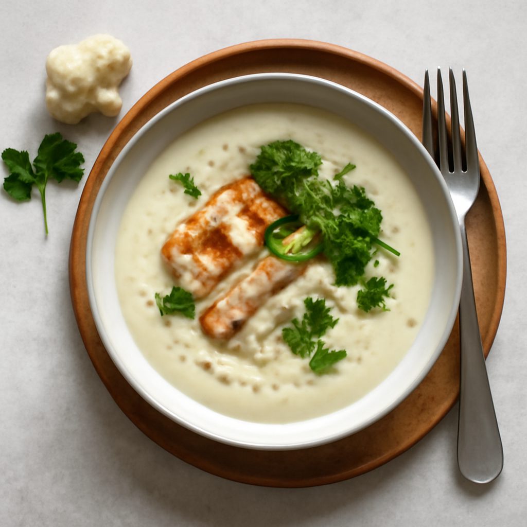 Vellutata di cavolfiore proteica low-carb