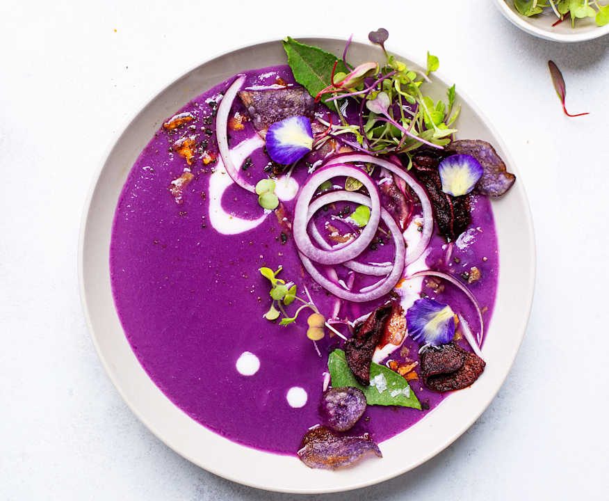 Vellutata di cavolo viola e panna Protein