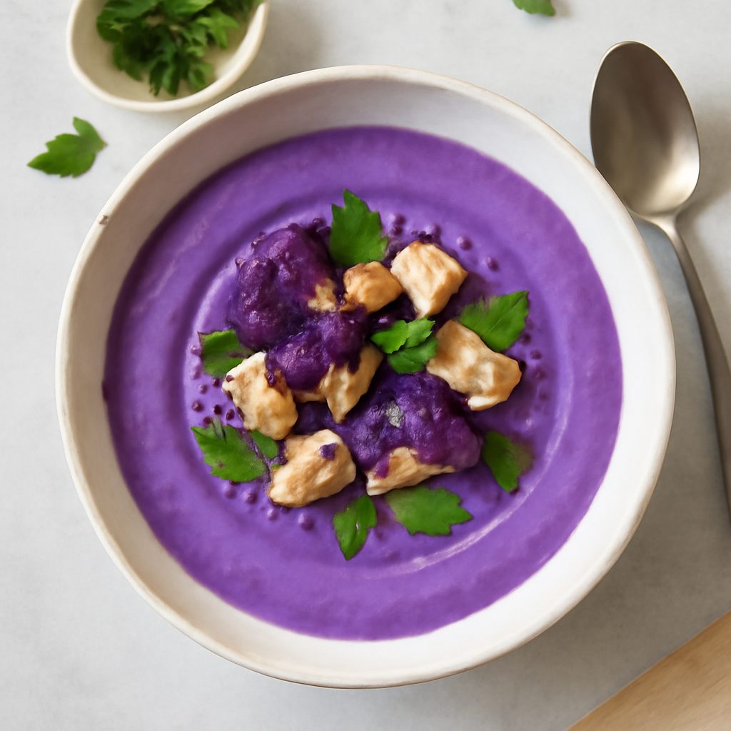Vellutata di Cavolo Viola Proteica Low-Carb