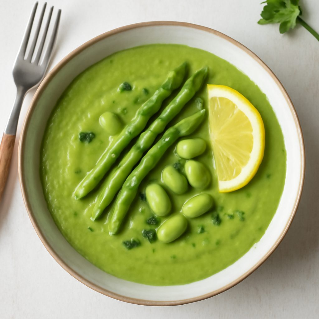 Vellutata di fave, asparagi e limone