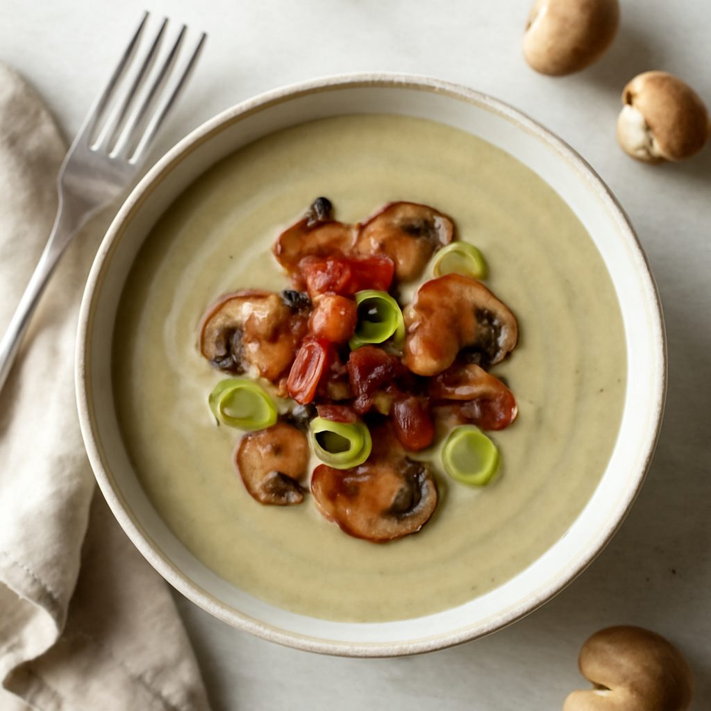 Vellutata di porri, funghi e pancetta - Versione Low Fat