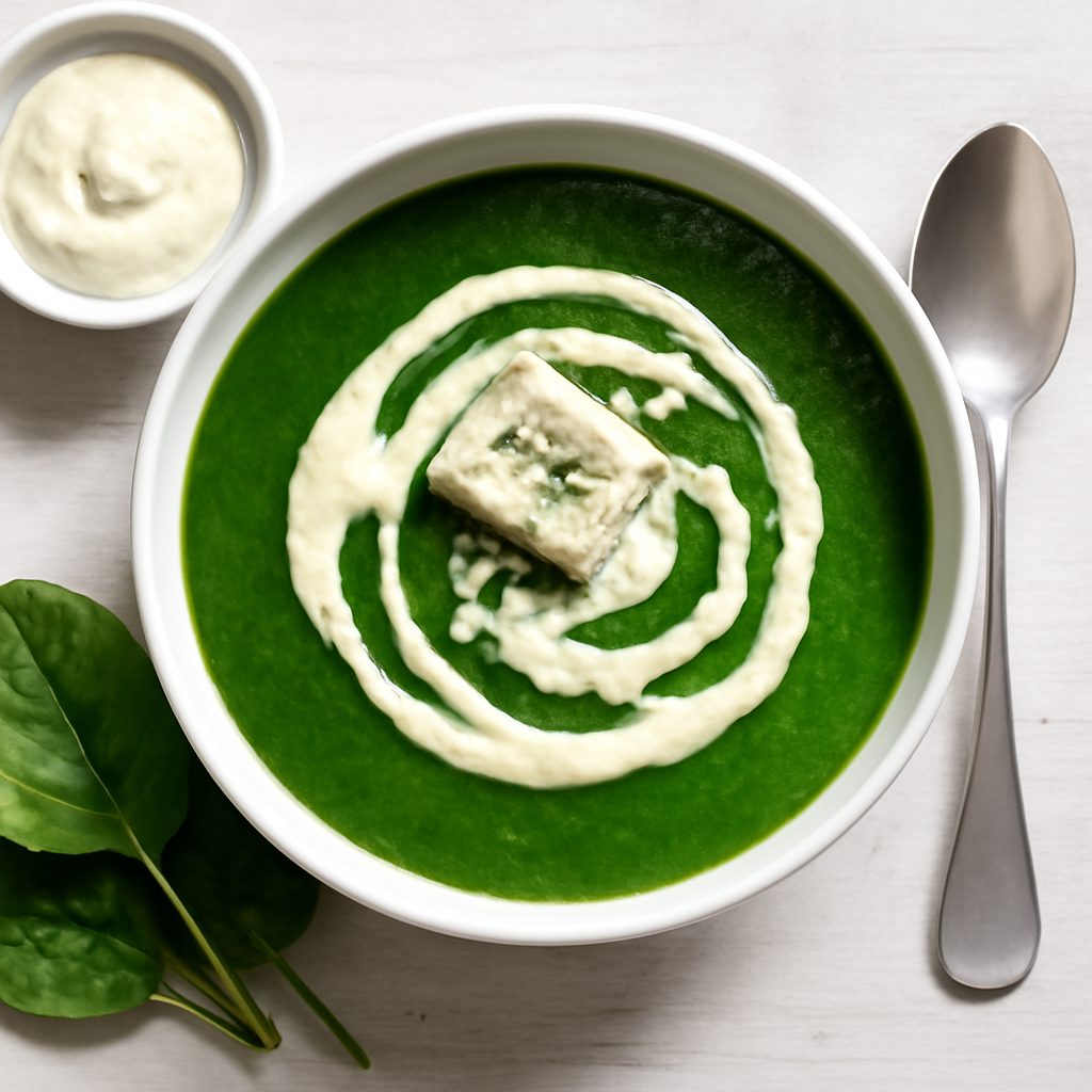 Vellutata di spinaci e crema al Gorgonzola Low-Carb Proteica