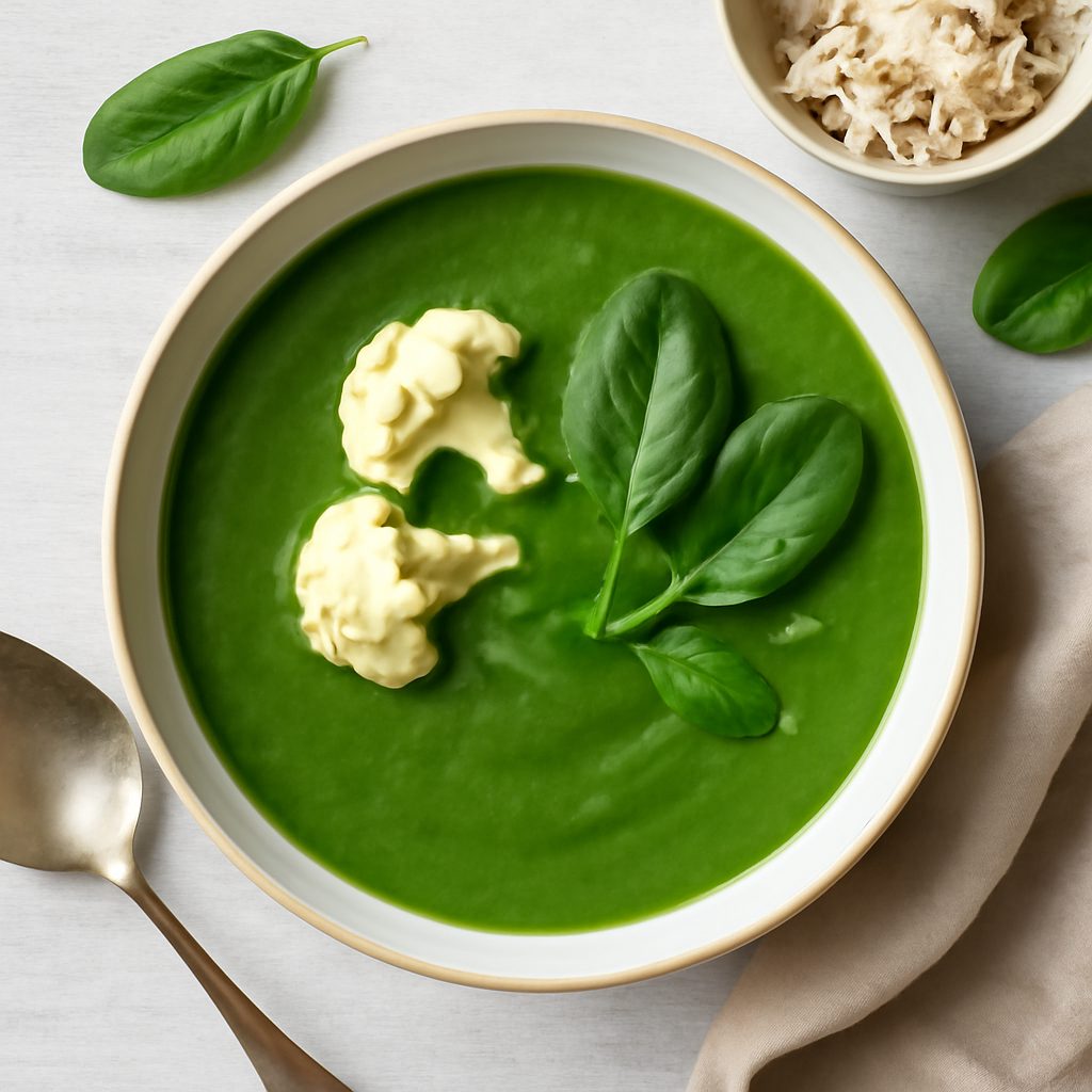 Vellutata di spinaci e sedano rapa con sabayon leggero Low Fat