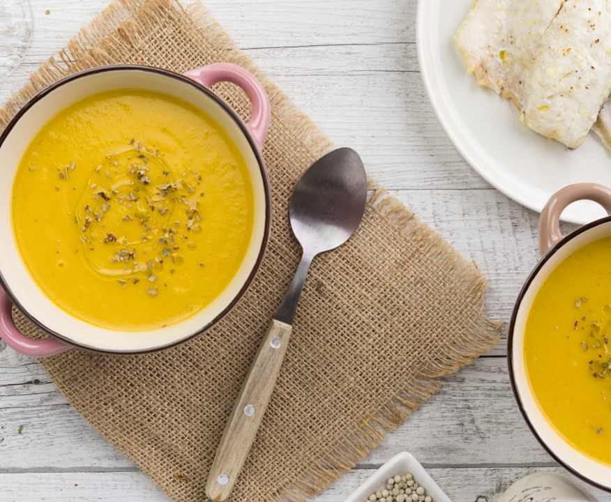 Vellutata di verdure e pesce al vapore Low Fat