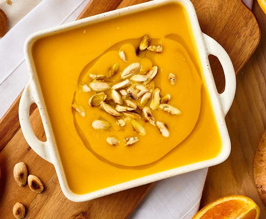 Vellutata di zucca, arancia e mandorle Low Fat