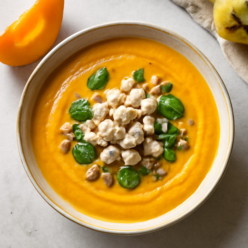 Vellutata di zucca e mela cotogna proteica low-carb
